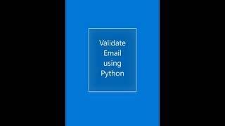 Quick Python Tutorial: Validate Email Addresses with Code | #PythonShorts #ProgrammingTips