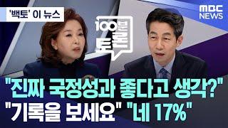 ['백토' 이 뉴스] "진짜 국정성과 좋다고 생각?" "기록을 보세요" "네 17%" (2024.11.13/MBC뉴스)