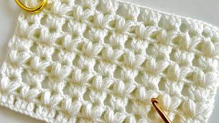 New Pattern! Very Easy & Pretty crochet stitch for baby blankets, shawls, scarves, bags, top