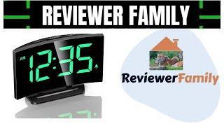 Digital Alarm Clocks for Bedrooms, Digital Clock with LED Curved Screen Display