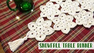 Snowfall Crochet Table Runner