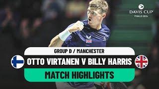 Otto Virtanen v Billy Harris Highlights | Finland v Great Britain Davis Cup 2024 Finals Group Stage