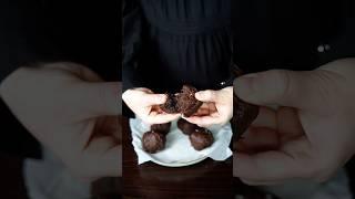 No bake chocolate brownie balls with recipe! #shorts #chocolate #healthy