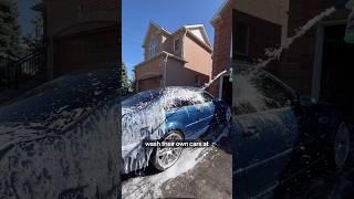 How to Wash Your Car At Home Using a Garden Hose Foam Gun and Two Bucket Method #Shorts