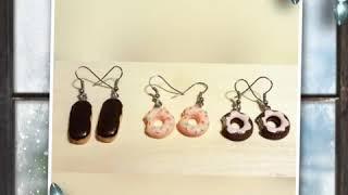 Donut earrings, sweet earrings, foodie, donut lover jewelry