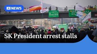 South Korea's suspended president stares down arrest attempts | ABC News