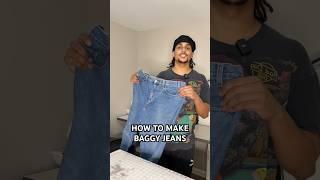 How to make baggy jeans #upcycling #baggyjeans #learntosew #fashion #lilyachty #streetwear