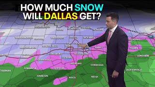 Dallas weather: How many inches of snow tomorrow