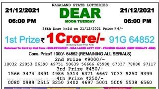  Lottery Sambad Live 06:00pm 21/11/2021 Day Nagaland State Dear Lottery Result Pdf  Download