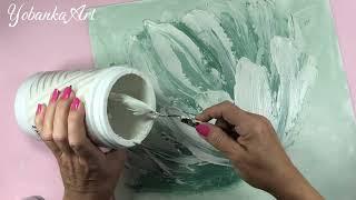 How to Paint Abstract Flower in 5 Minutes/ Easy Modern Acrylic Painting Tutorial