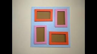 DIY 4 photo collage frame / Photo frame banane ka tarika / DIY stylish Wall photo frame