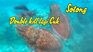 CUTTLEFISH SPEARFISHING | NEMBAK SOTONG DAPAT BANYAK