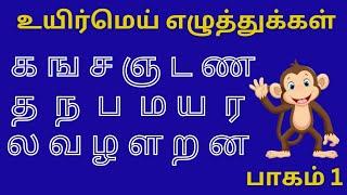 உயிர்மெய் எழுத்துக்கள்  பாகம் - 1 / uyirmei ezhthukkal / க ங ச ஞ ட ண த ந ப ம ய ர ல வ ழ ள ற ன்.