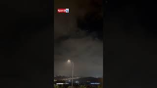 لحظة وصول أحد الصواريخ الإيرانية إلى أجواء الأراضي المحتلة