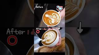 라떼아트 로제타 원데이수업 전후 latte art rosetta before after