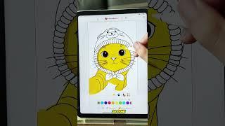 This little kitty was just too precious to stop coloring #kitty#ColoringApp #RelaxingApp