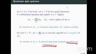 Yoshiko Ogata: Classification of gapped ground state phases in quantum spin systems