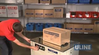 Uline H-2079 Semi-Automatic Poly Strapping Machine - Demonstration