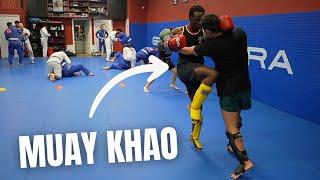 Sparring Muay Khao Style Fighter - How to Deal with Clinchers