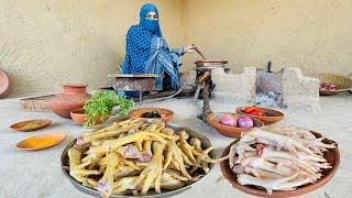 hen legs cooking chicken ke panje chicken leg recipe chicken feet recipe village women making how to