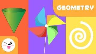 Geometric lines, geometric shapes and plane shapes - Geometry for kids