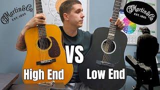 A 9500$ Martin VS A 650$ Martin. Comparing the Martin DX Johnny Cash with a high-end D-28.