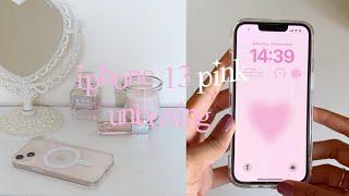 iPhone 13 128gb pink  + accessories unboxing | 2023 | asmr | lofi music