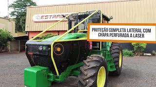 Trator John Deere 7215J com proteção da Estradeiro.