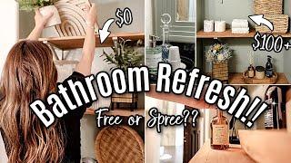 *NEW* SMALL BATHROOM REFRESH ON A BUDGET :: FREE or SPREE? (two ways!!)