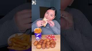 Claudia's Taco Bell Munch: Grilled Cheese Burrito, Crunchwrap & Cheesy Gordita#shorts #mukbang