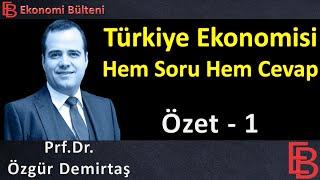 Prof. Dr. ÖZGÜR DEMİRTAŞ : Türkiye Ekonomisi Hem Soru Hem Cevap : Youtube : Bölüm 1