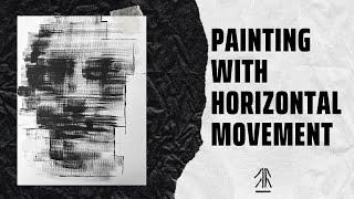 Acrylic painting with horizontal movement