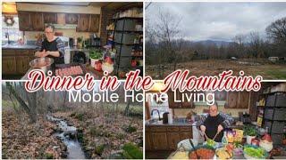 Dinner in our 1975 Doublewide Fixer-Upper/ Mobile Home Living