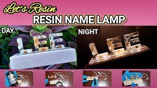 RESIN NAME LAMP | RESIN LETTER | Resin Arts | Jemhia 07