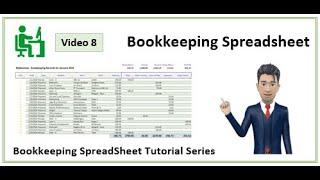 Bookkeeping Spreadsheet using Excel - The completed template