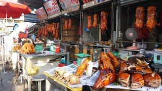 Evening Daily Activities of Vendors Selling Food @Orussey Market - Evening Food Market Scene 2022