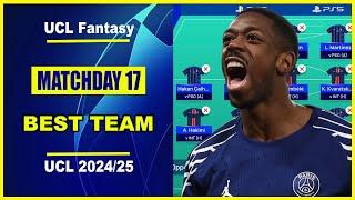 UCL Fantasy Matchday 17: BEST TEAM | Wildcard & Limitless | Champions League Fantasy Tips 2024/25