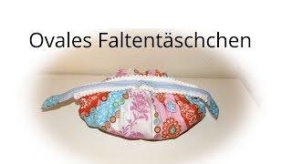 Tasche nähen ,Faltentasche oval mit vielen Falten aus 2 Stoffkreisen nähen