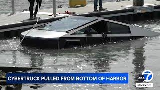 Video shows Tesla Cybertruck completely submerged underwater in Ventura Harbor