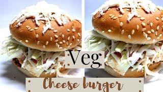 Veg cheese burger | street style burger | cheeseburgerrecipe #vegburger #foodwanderers #burgerecipe