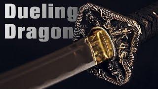 Dueling Dragon Black Katana Hand-Forged Carbon Steel