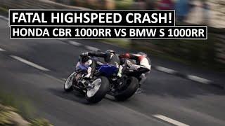 Fatal Highspeed Crash! Honda CBR 1000RR vs BMW S 1000RR, ISLE OF MAN TT?