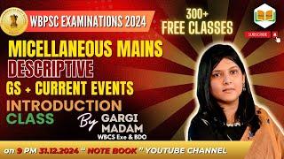 GS & Current Events | Introduction | WBPSC Miscellaneous Main |Gargi Das, WBCS(Exe) & BDO| Note Book