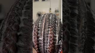 6 stitch braids w/ small braids in between. #braider #braids #stitchbraids #knotlessbraids