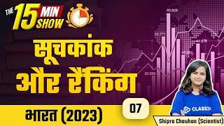 The 15 Min Show | Important Index 2023 Current Affairs | India Rank | Latest Update by Shipra Ma'am