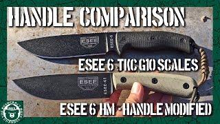 ESEE 6 HM (Handle Modified) vs TKC G10 Handles (The Knife Connection) Comparison