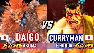 SF6  DAIGO (Akuma) vs CURRYMAN (E.Honda)  Street Fighter 6 High Level Gameplay