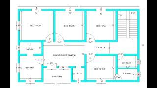 50x30 house plan | store room | 4 bedroom ghar ka naksha | toilet | puja room | 4 bhk home plan | |