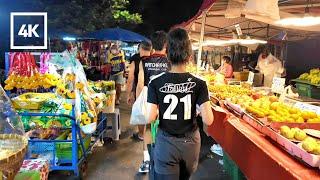 [4K UHD] Walking around Vibrant Din Daeng Market in Bangkok, Thailand