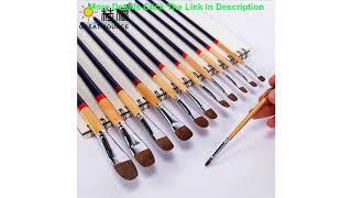 Best Oil Painting Brush Acrylic Painting Brush 1# - 12 # Gouache Brush Weasel Hair Wood Stick(4 Set